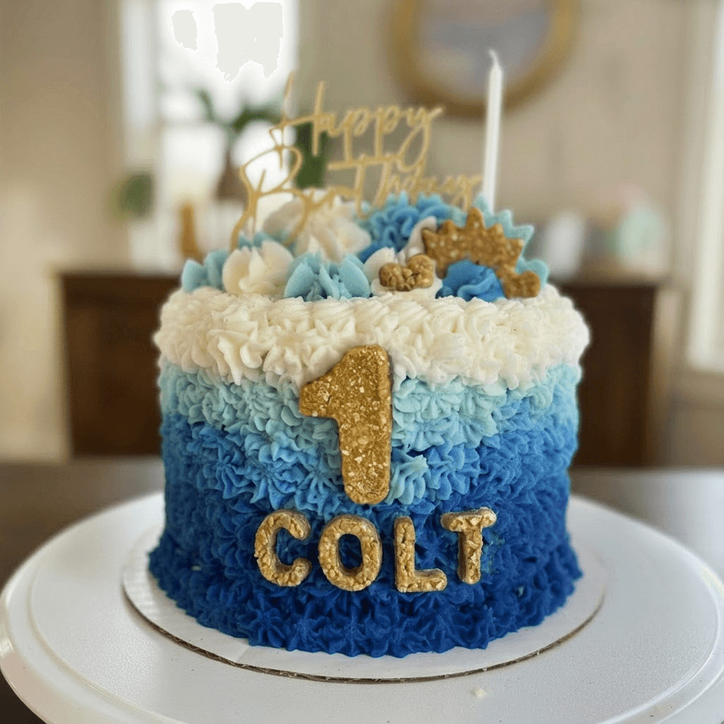 Colt's Woof Classic Pupcake – 6 inch boy blue white classic pupcake for dogs (image 2 of 7)