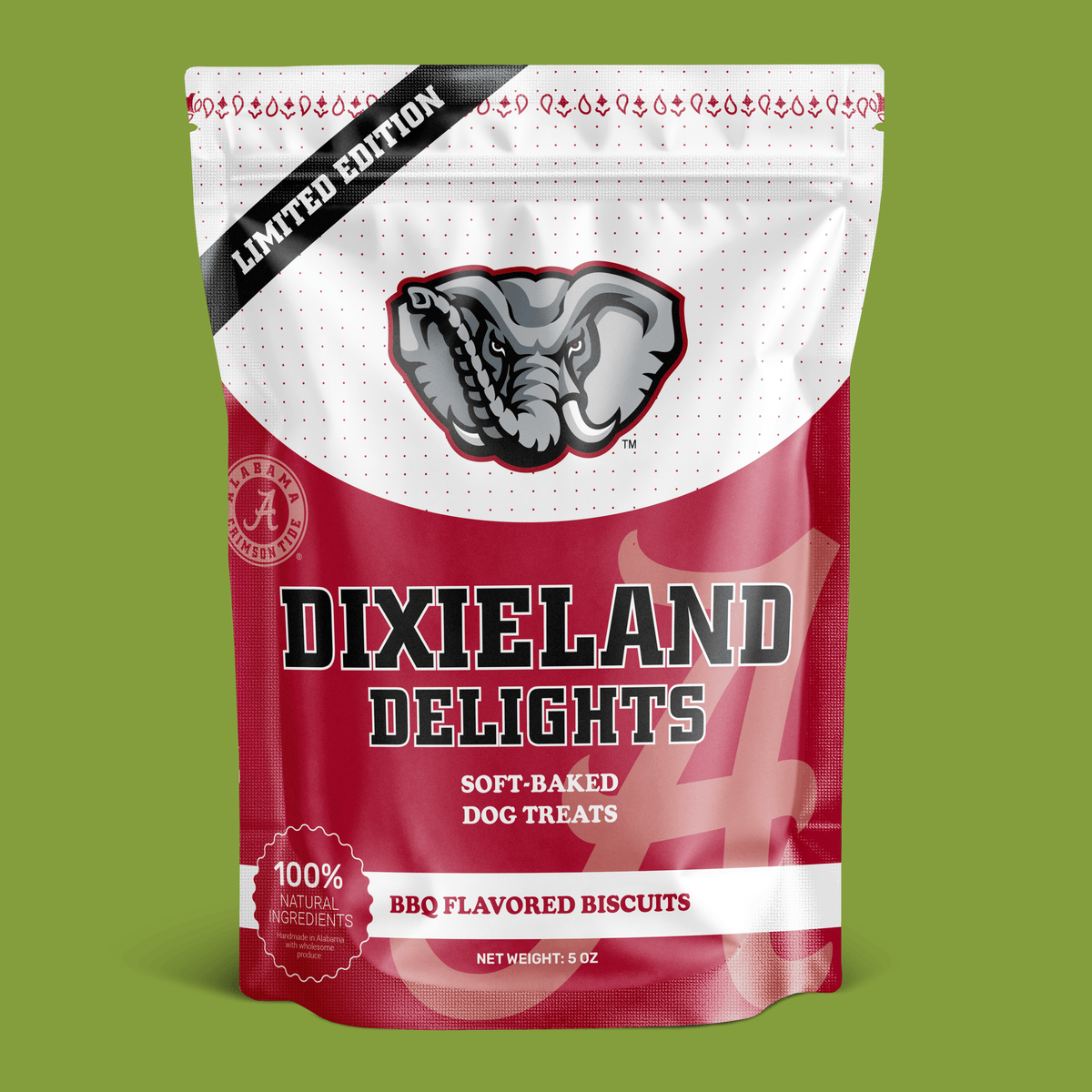 Alabama Football Dixieland Delights BBQ Dog Biscuits 5 oz