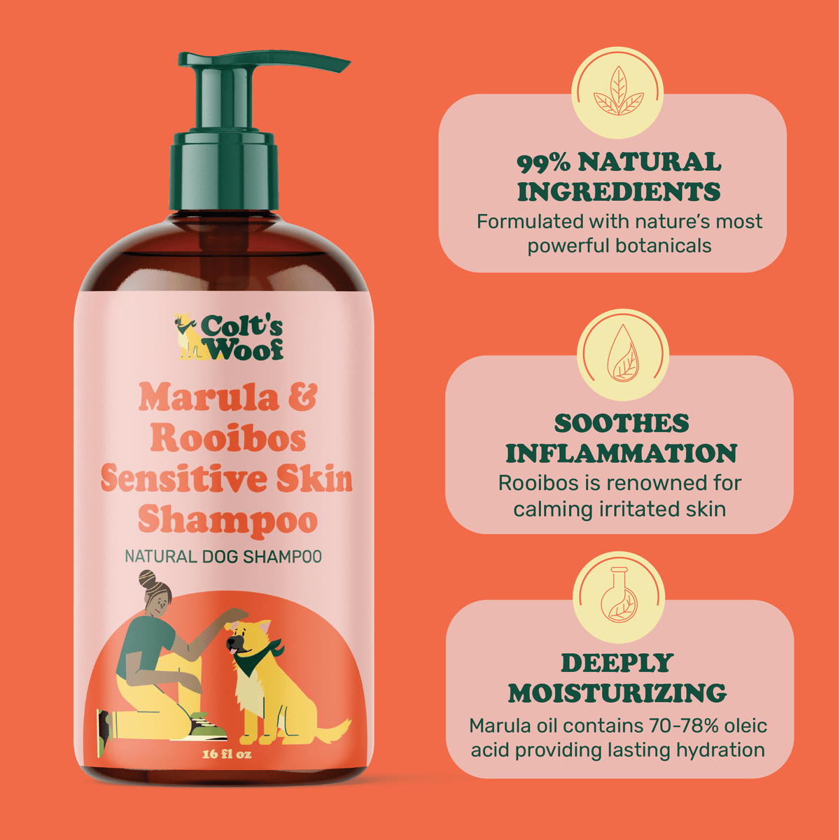 Colt's Woof Marula & Rooibos Sensitive Skin Shampoo – Dog shampoo marula rooibos sensitive skin shampoo (image 4 of 8)