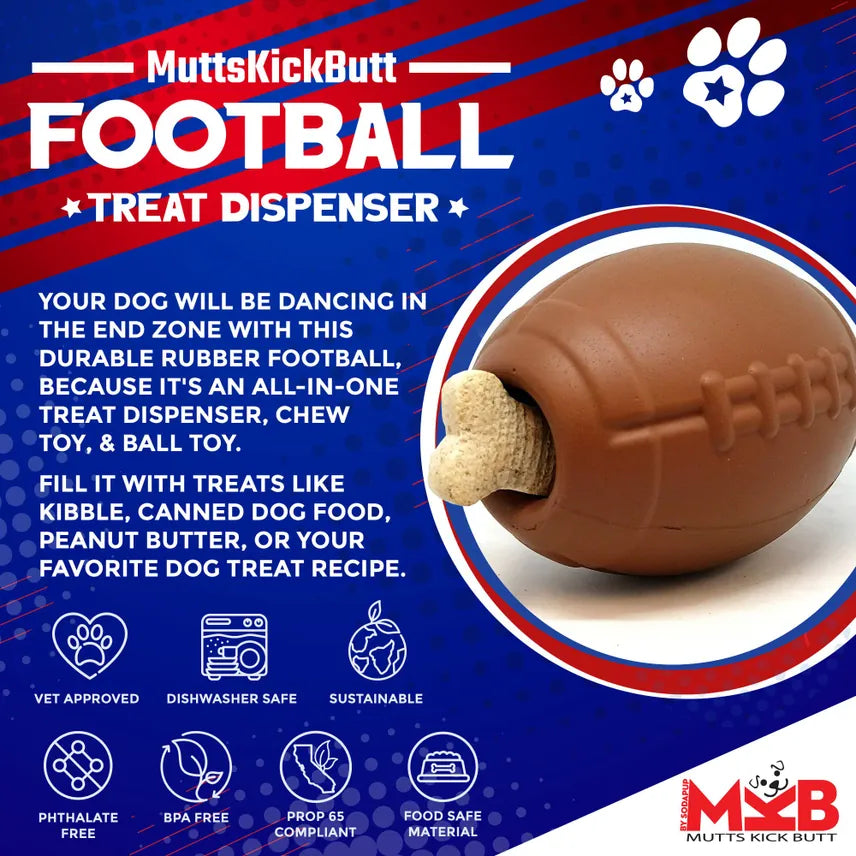Football Dog Chew Toy and Treat Dispenser