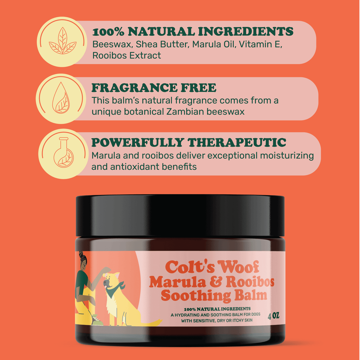 Colt's Woof Marula & Rooibos Soothing Paw & Nose Balm – Marula rooibos soothing paw nose balm for dogs (image 3 of 7)