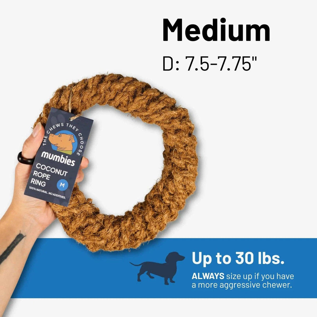Colt's Woof Coconut Rope Ring – Medium coconut rope ring for dogs (image 7 of 8)