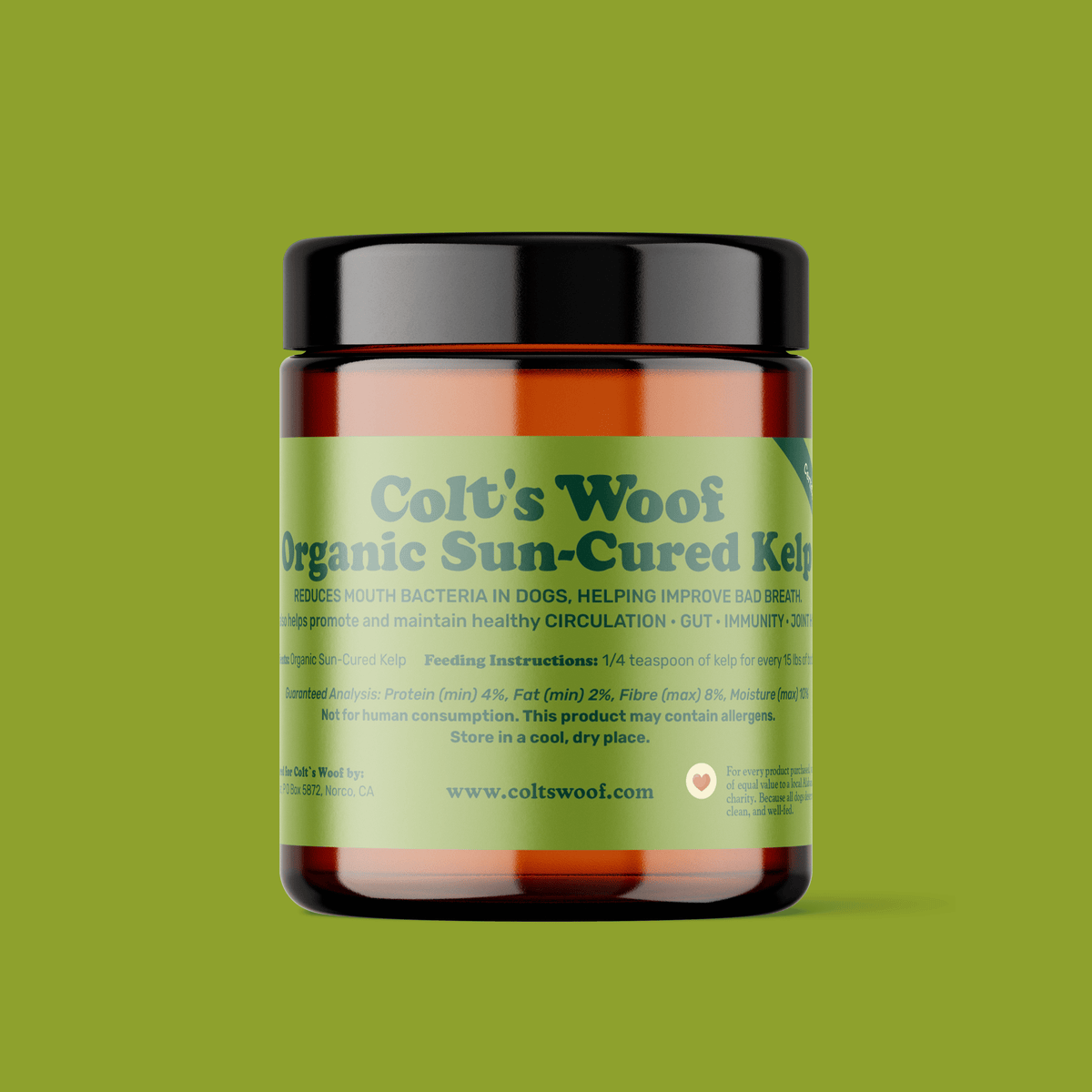 Colt's Woof Organic Kelp Breath Freshener & Plaque Treatment – Norwegian kelp breath freshener plaque treatment for dogs (image 1 of 3)