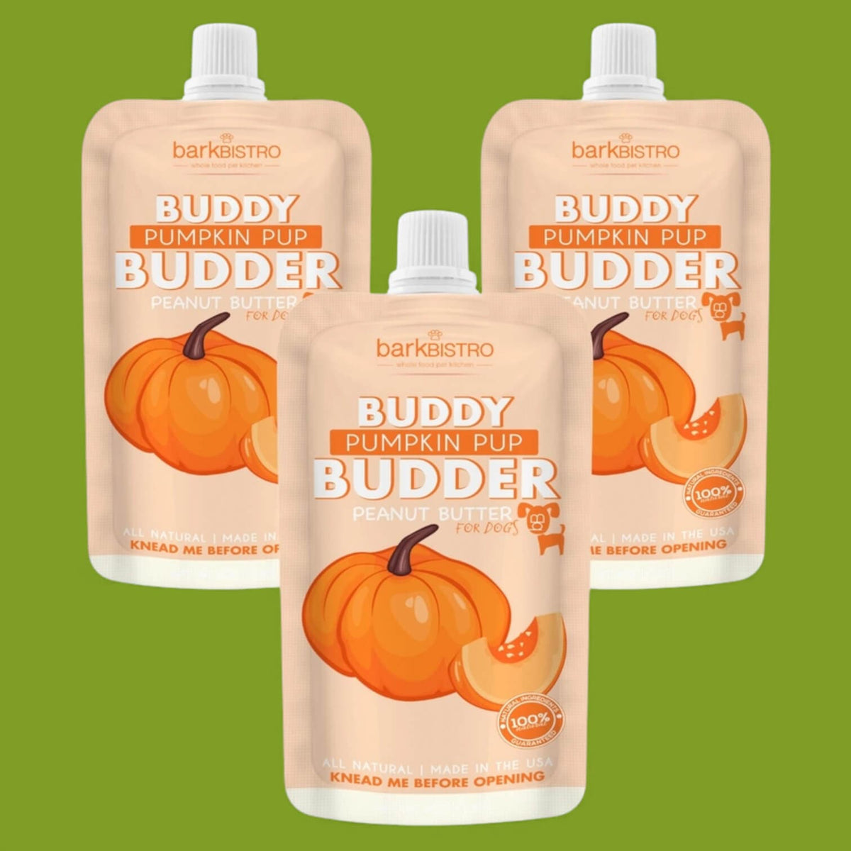 Colt's Woof Buddy Budder (Peanut Butter) Pouch – Pumpkin gingerbread holiday buddy budder peanut butter for dogs (image 2 of 4)