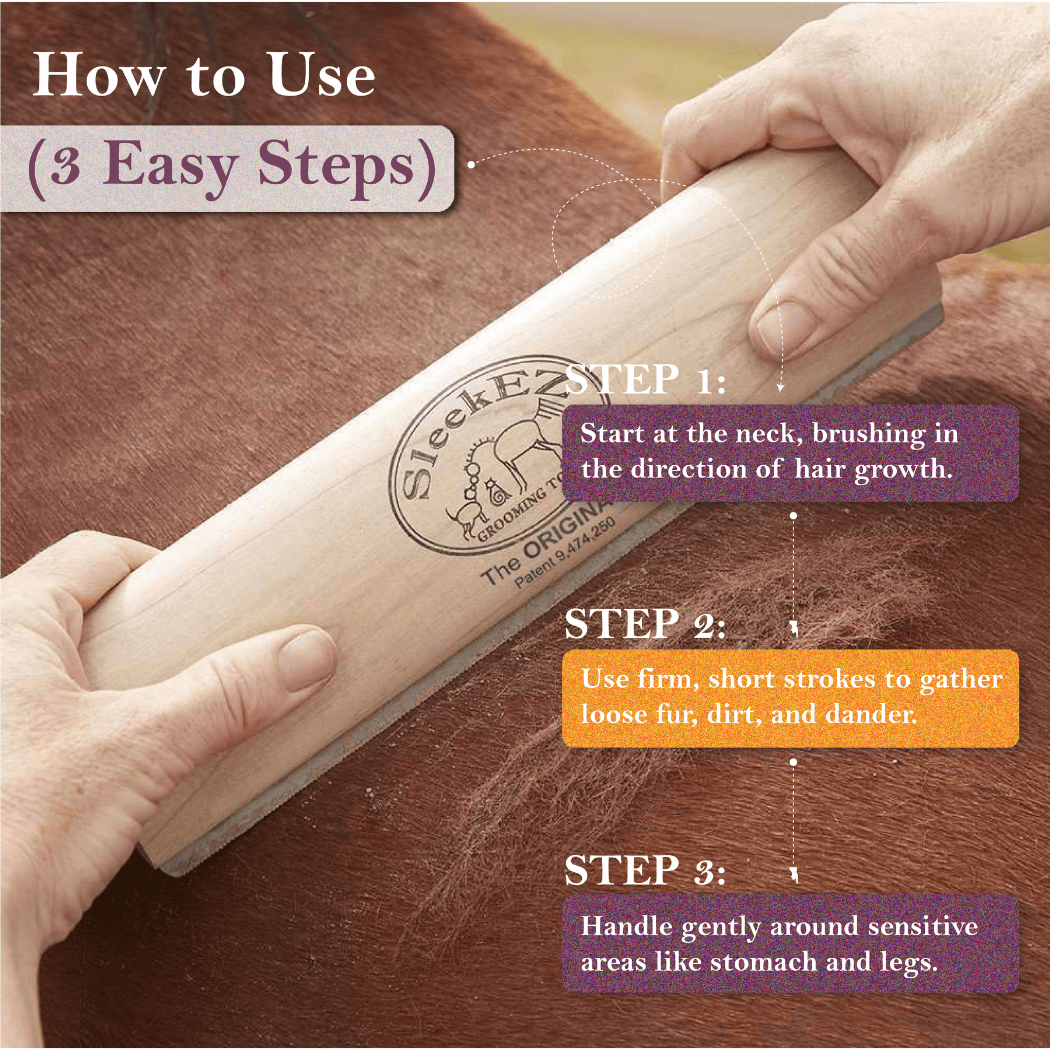 Colt's Woof SleekEZ® Horse Brush for Shedding and Grooming (10 inch) – Sleekez horse brush for shedding and grooming 10 inch for dogs (image 6 of 10)