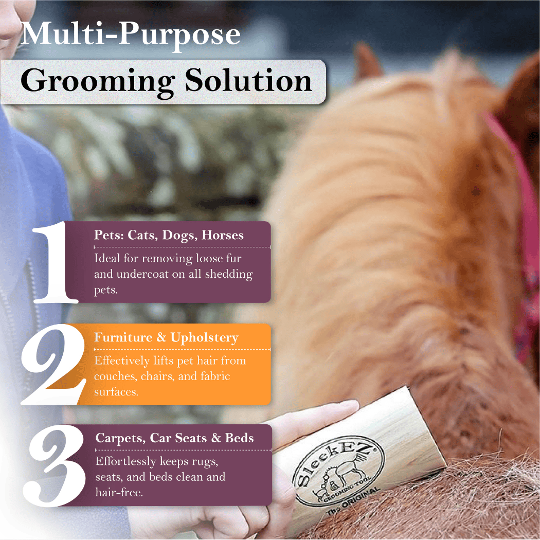 Colt's Woof SleekEZ® Horse Brush for Shedding and Grooming (10 inch) – Sleekez horse brush for shedding and grooming 10 inch for dogs (image 4 of 10)