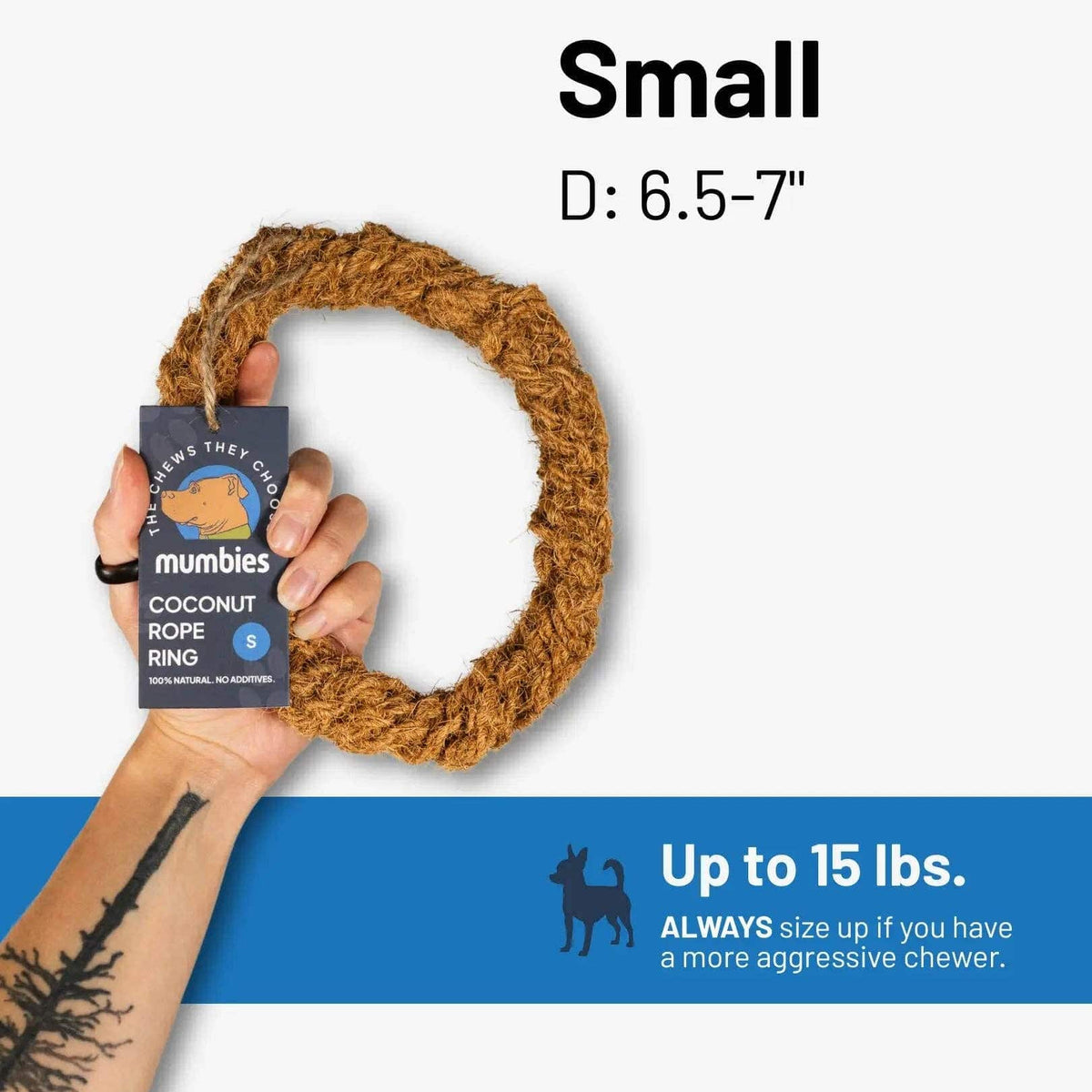 Colt's Woof Coconut Rope Ring – Small coconut rope ring for dogs (image 6 of 8)