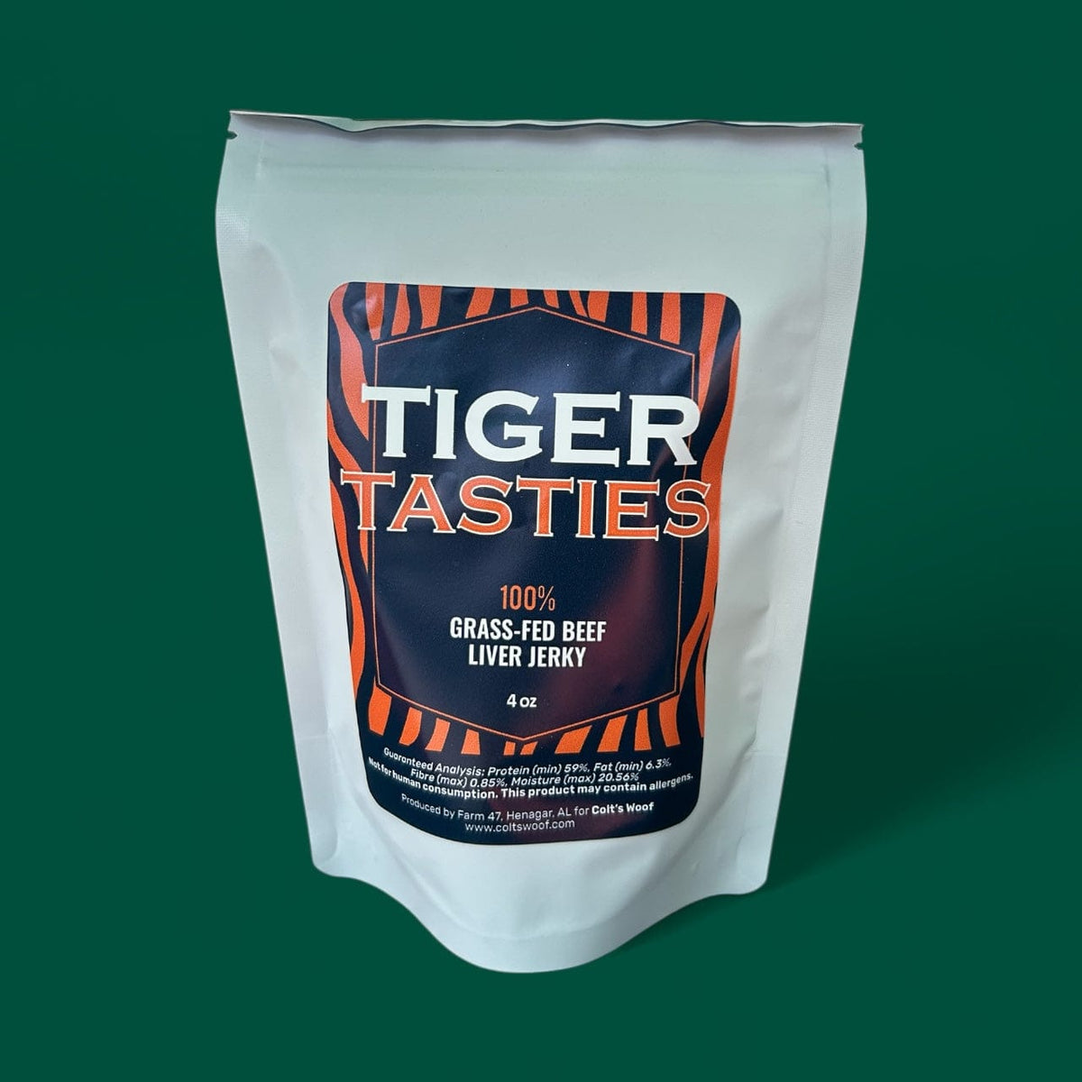 Colt's Woof Tiger Tasties Beef Liver Jerky Treats for dogs