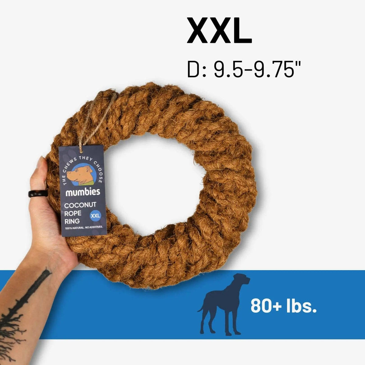 Colt's Woof Coconut Rope Ring – Xxl coconut rope ring for dogs (image 8 of 8)